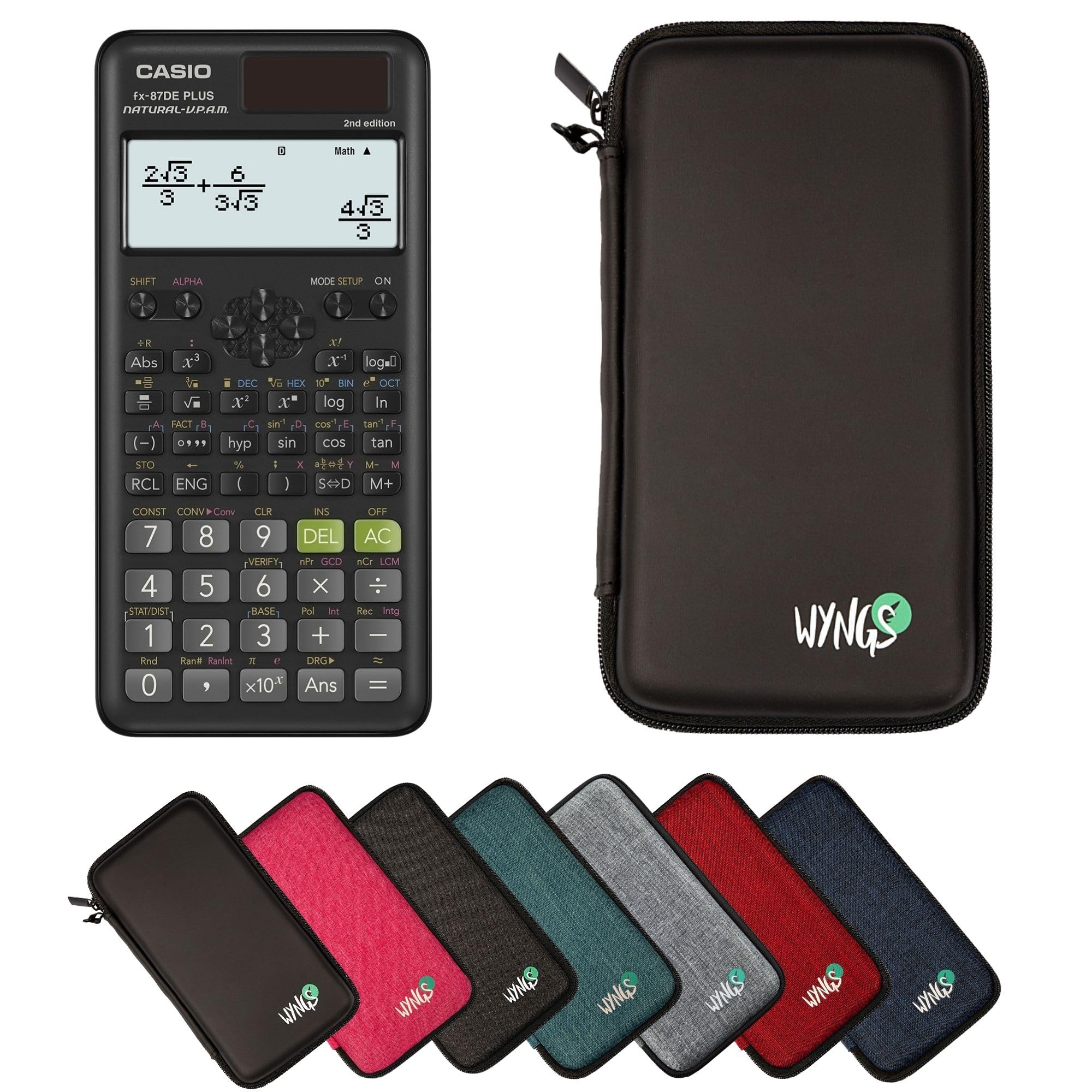 Casio fx-87DE Plus 2nd Edition Wissenschaftlicher Taschenrechner Basic Set Schwarz