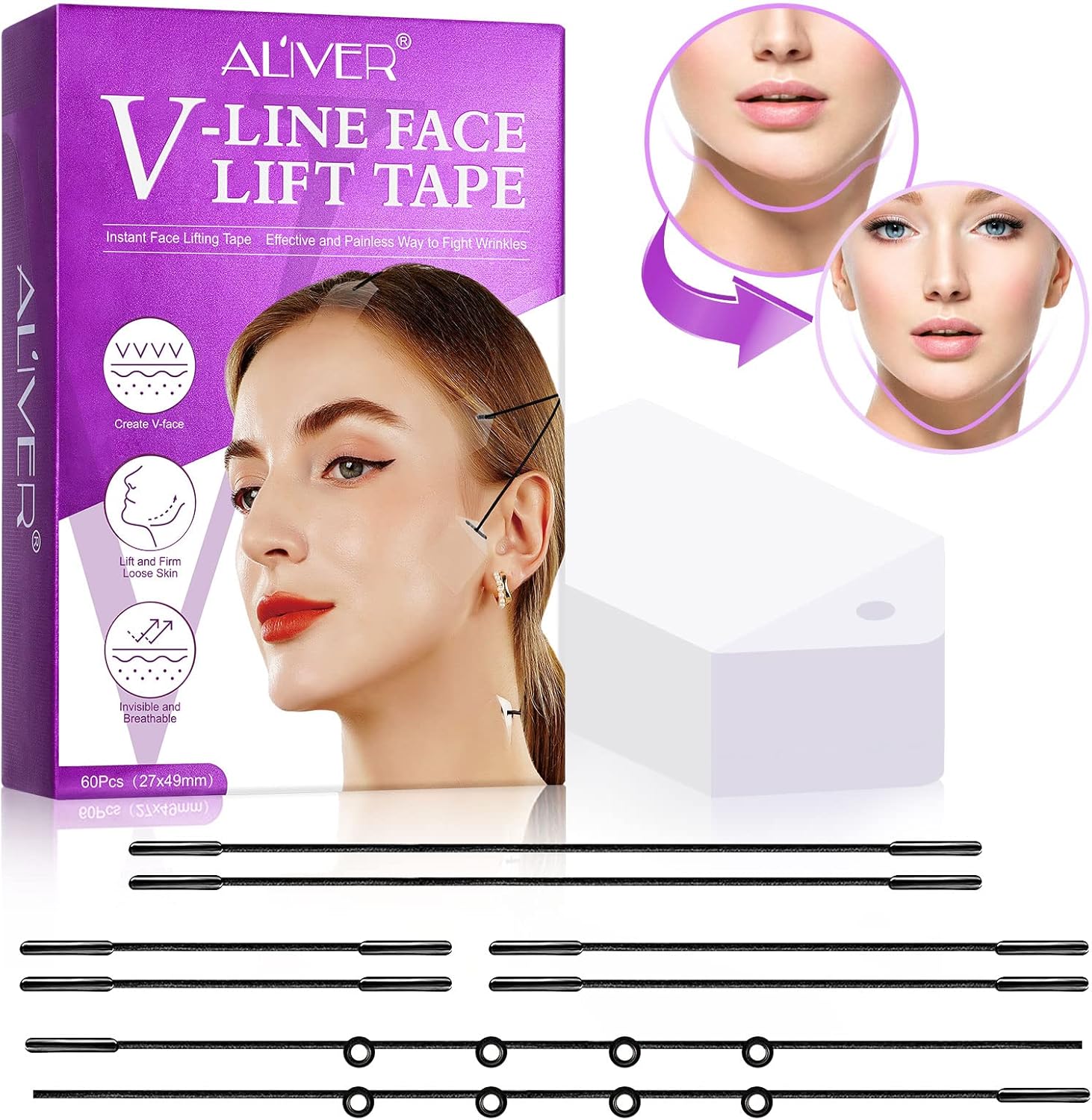 Face Tape Lifting Invisible, 60pcs Facelift Tape For Face Invisible