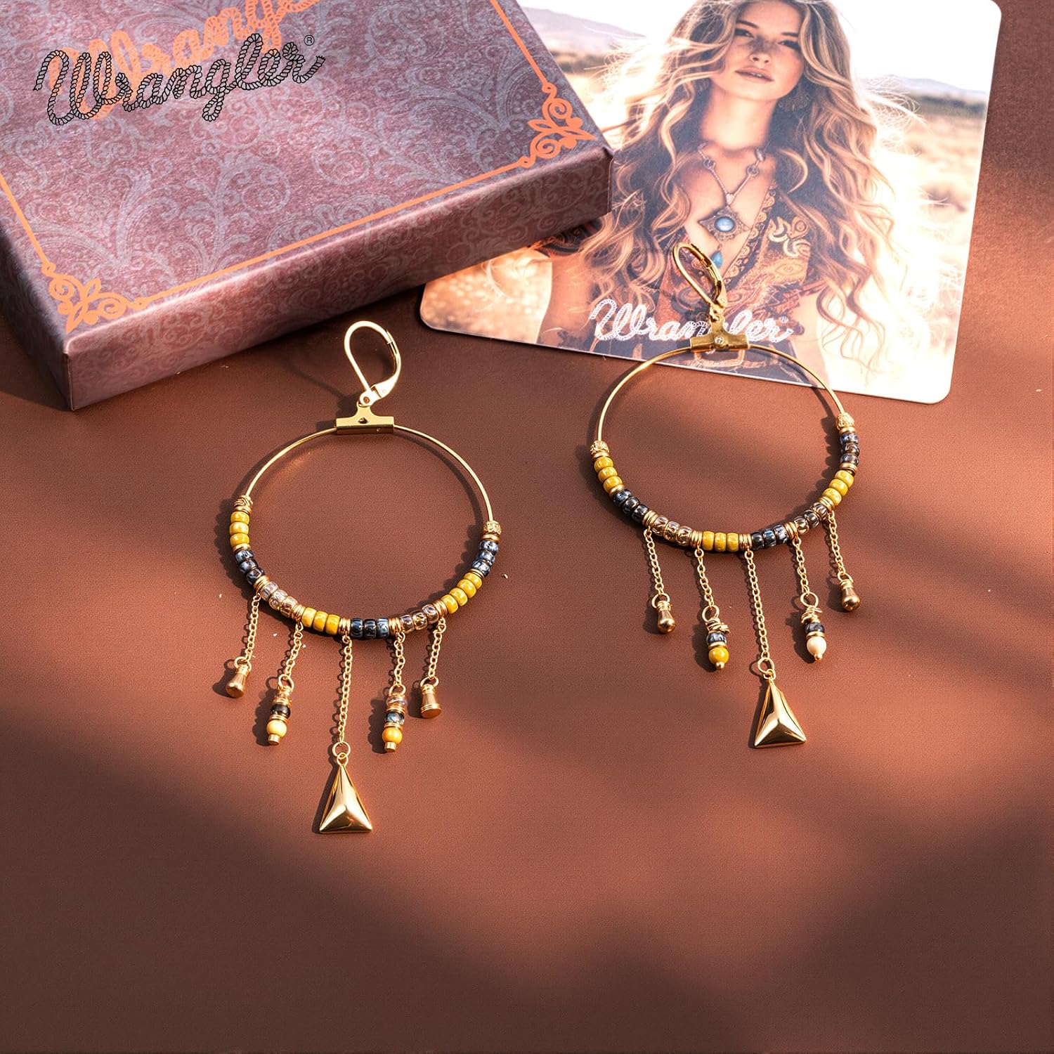 Montana West Wangler Dangle Earrings for Women Natural Stone Hoop Earrings Fashion Dainty Jewelry