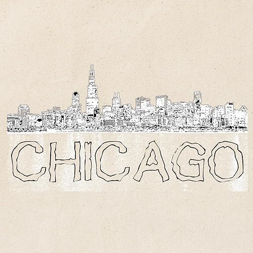 Miniatura 2 de CafePress Chicago Outline 4 Tote Bag Bolsa de compras de lona beige natural reutilizable