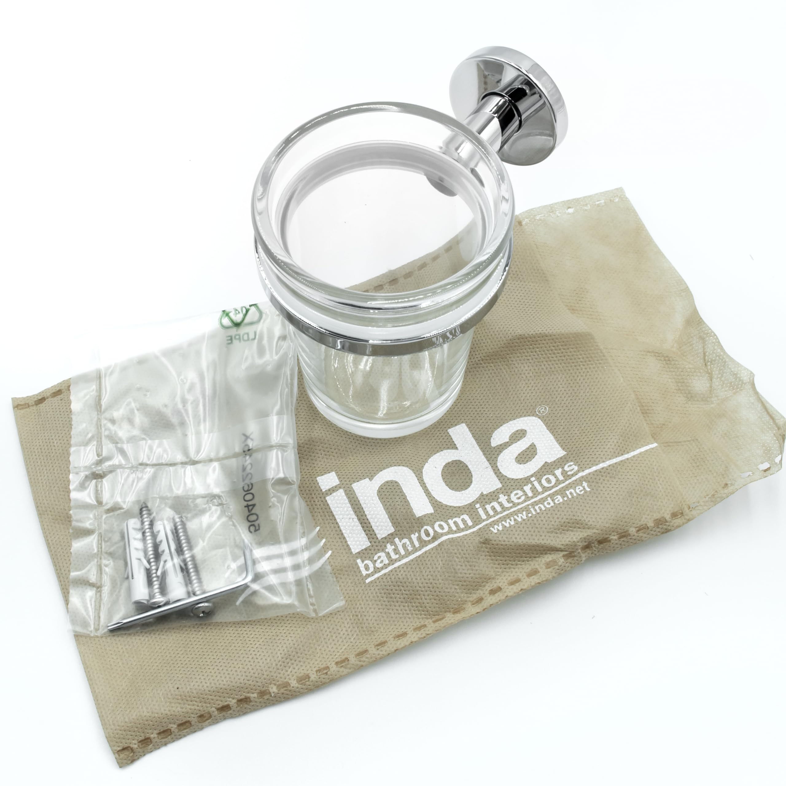INDA A2410ACR03 pojemnik na szczoteczki do zębów One, srebrny