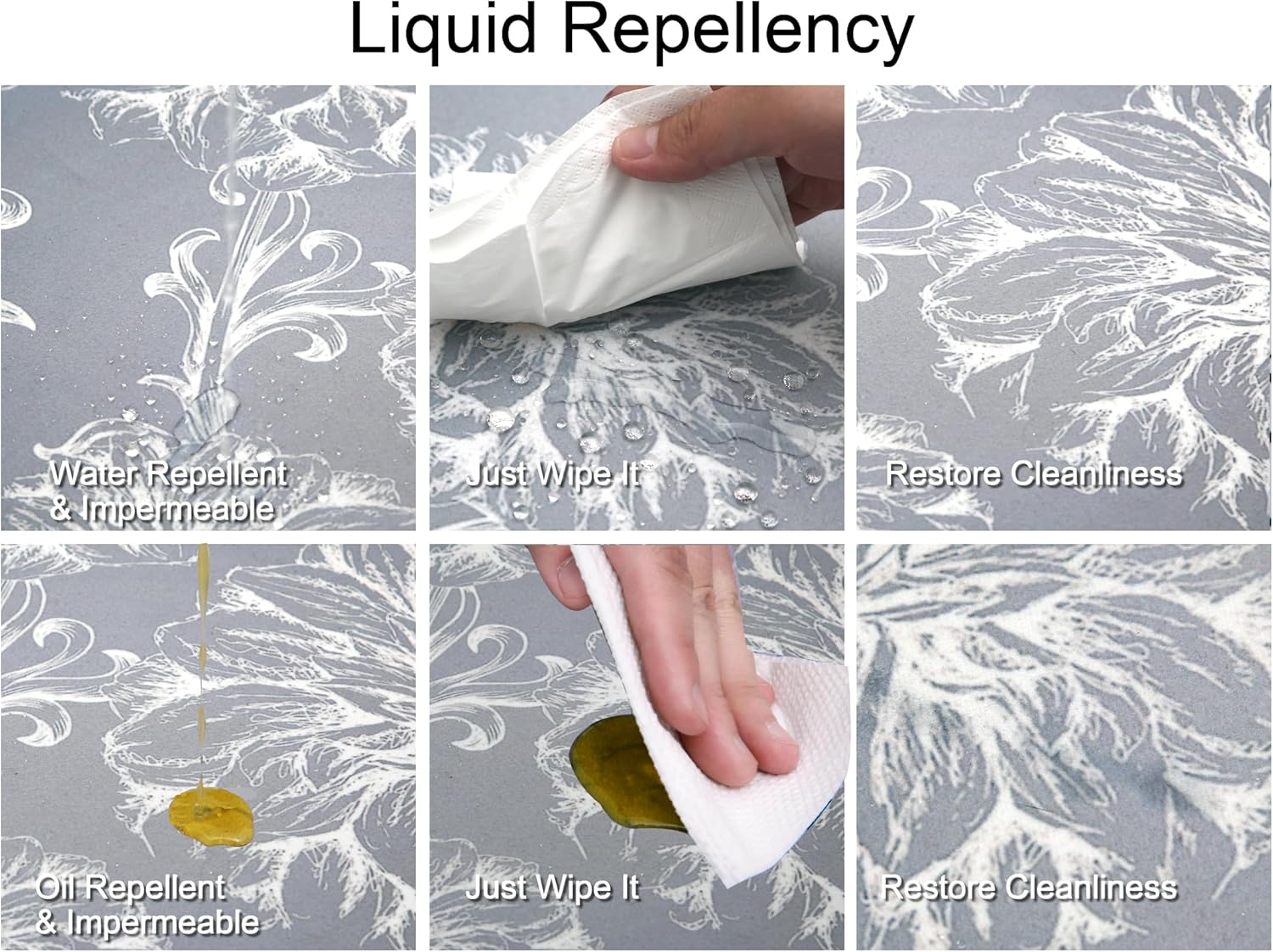 3×5 Feet Extra Large 1/10" Ultra Thin Front Door Mat Indoor Entryway Area Rug for Inside Entry, Non Slip Washable Rubber Interior Door Mats Entrance Home, Baroque Grey - Image 3