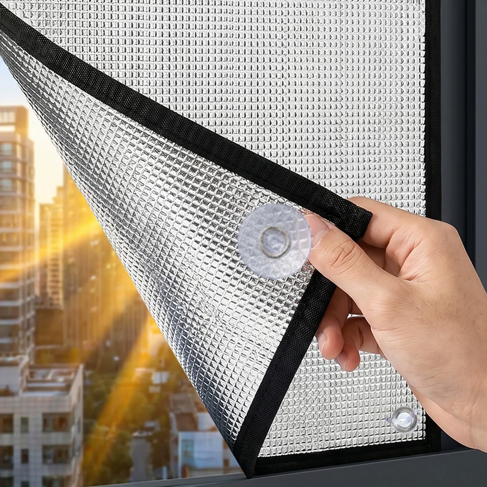Silver Reflective Window Film,Aluminum Foil Thermal Insulation Film,Anti Uv Glare Light Blocking Window Tint for Home,Office,Bathroom,Bathroom,Kitchen,Noise Reduction (60x110cm)
