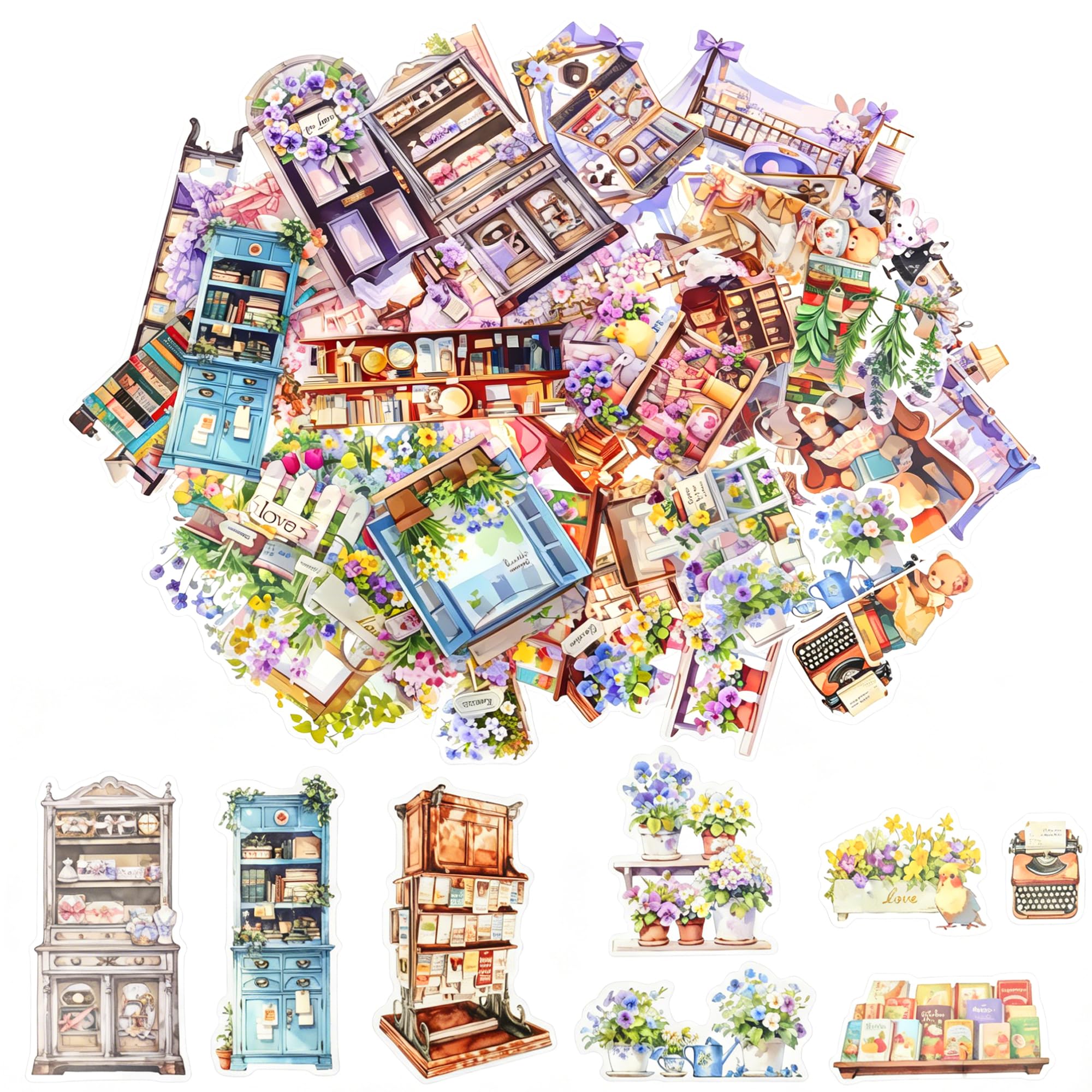 160 Flower Stickers - Scrapbooking & DIY Decor -18