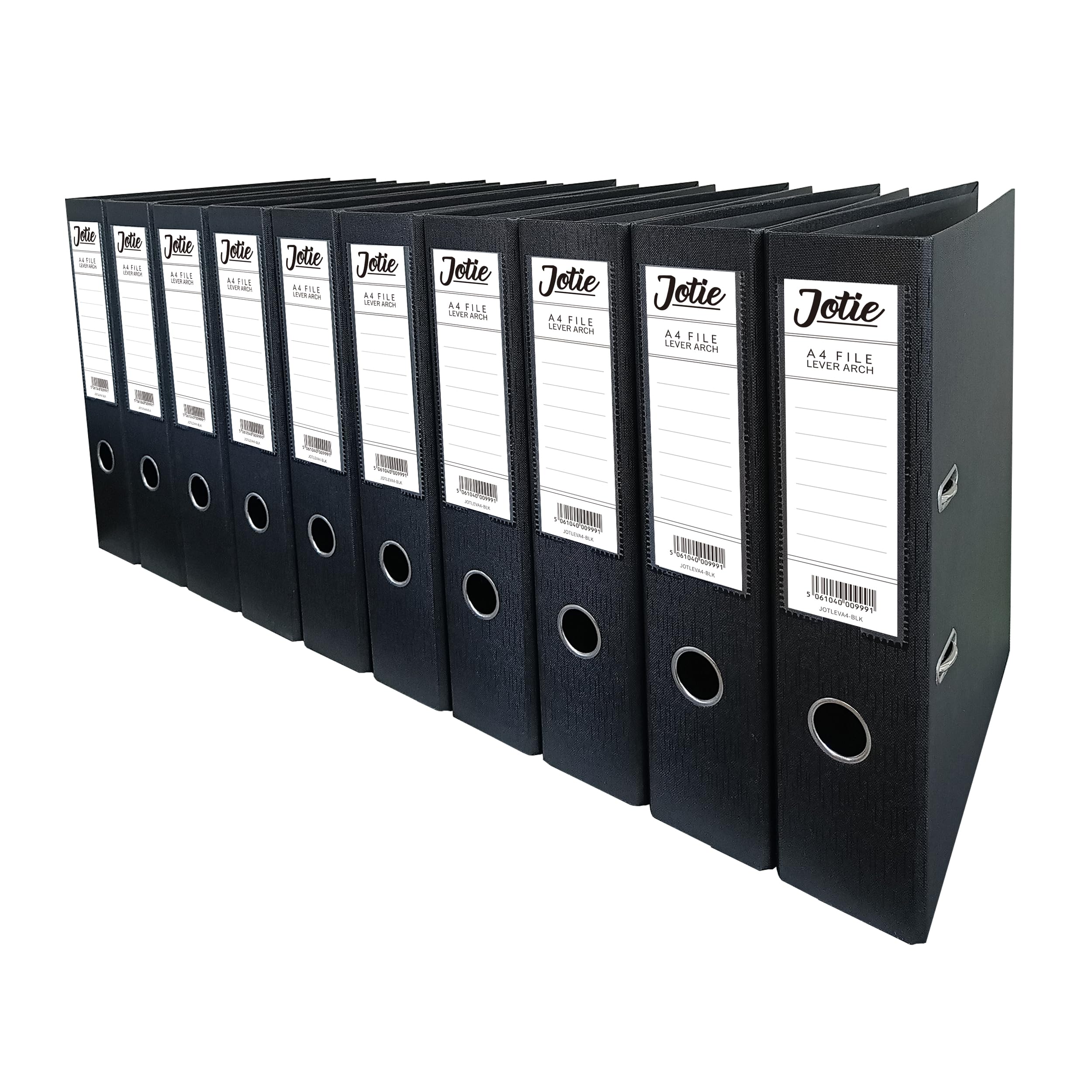 Set of 10 Black A4 Lever Arch Files for Paperwork A4 Folders with 70mm Spine, Thumb Ring & Elegant Anti-Spill Cover | Large Ring Binders | File Storage & Office Supplies