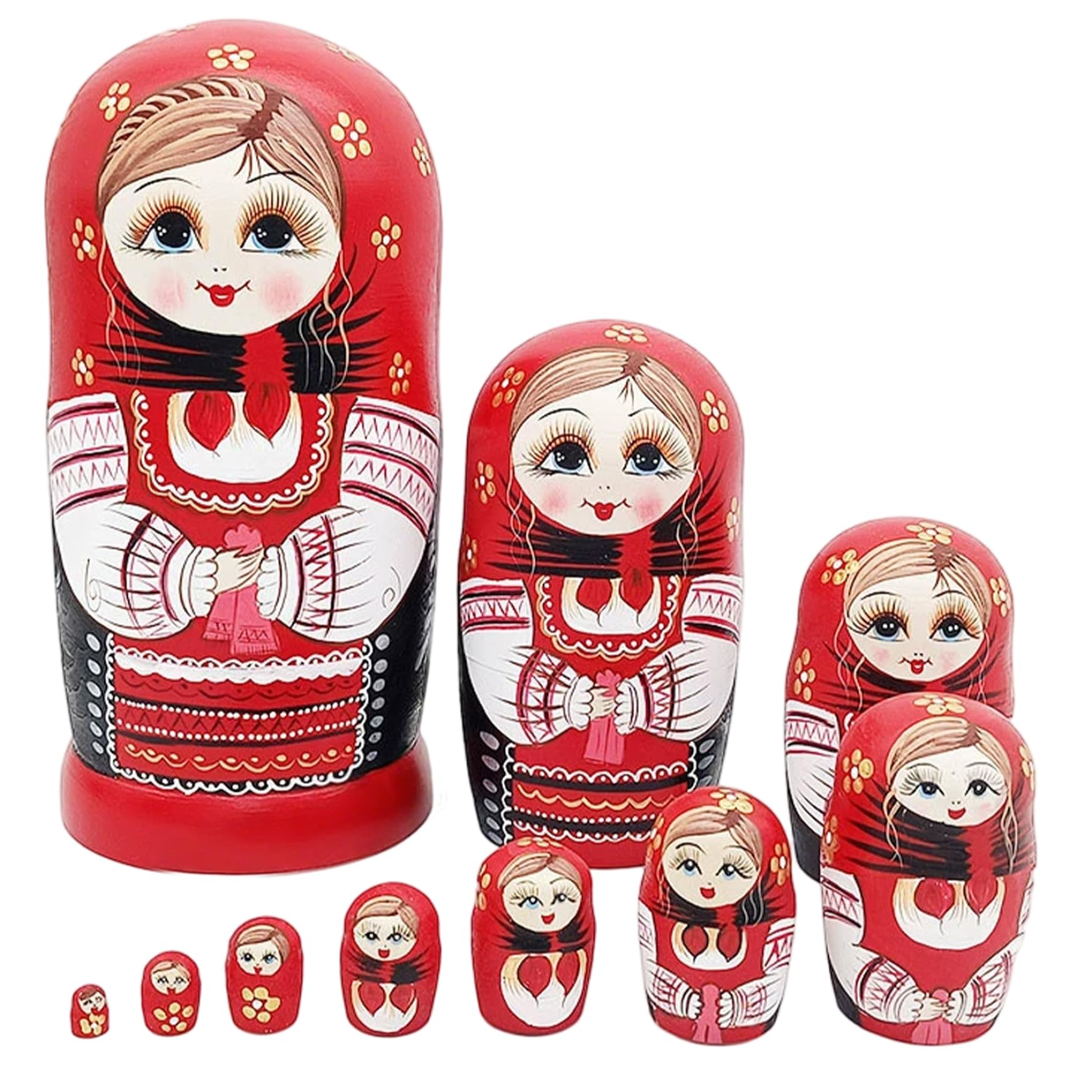 Poupées gigognes 10 pièces empilables en Bois coloré Amusant poupées Russes pour Enfants Adultes Anniversaire Vacances de noël