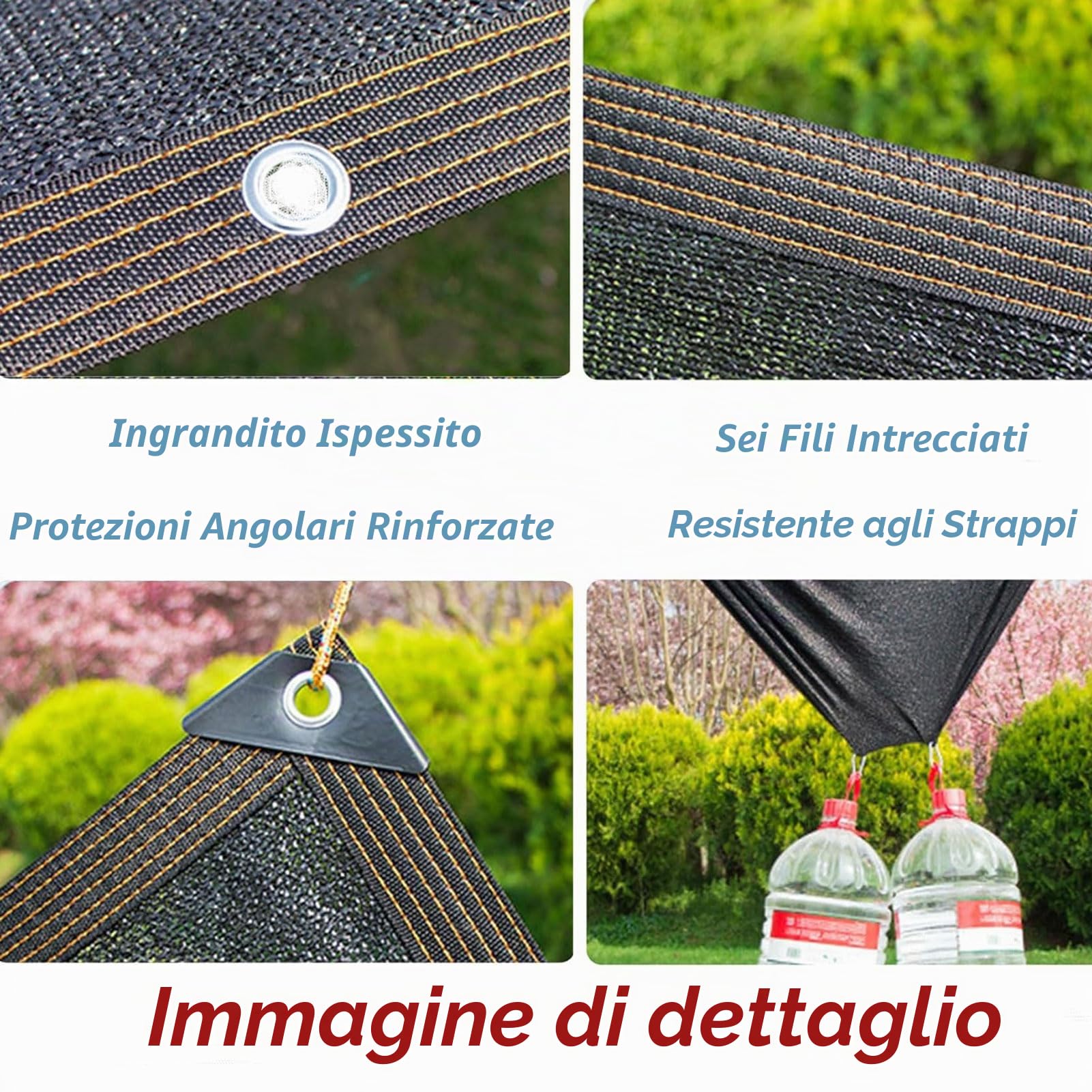4x10m Rete Ombreggiante con Occhielli, Rete Telo Ombra Resistente Ai Raggi UV, Traspirante Rete Parasole Piante, Bordi Ispessiti Awnings Panno, per Balcone, Verde