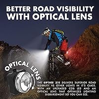 Vista 7 de OPTIKS 210 Luces de bicicleta delanteras y traseras USB recargables LED monopatín Longboard Bicicletas