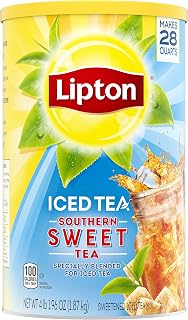 Lipton Southern Sweet Iced Tea Mix - Classic Southern Recipe, Makes 28 Quarts, Caffeinated Refreshment