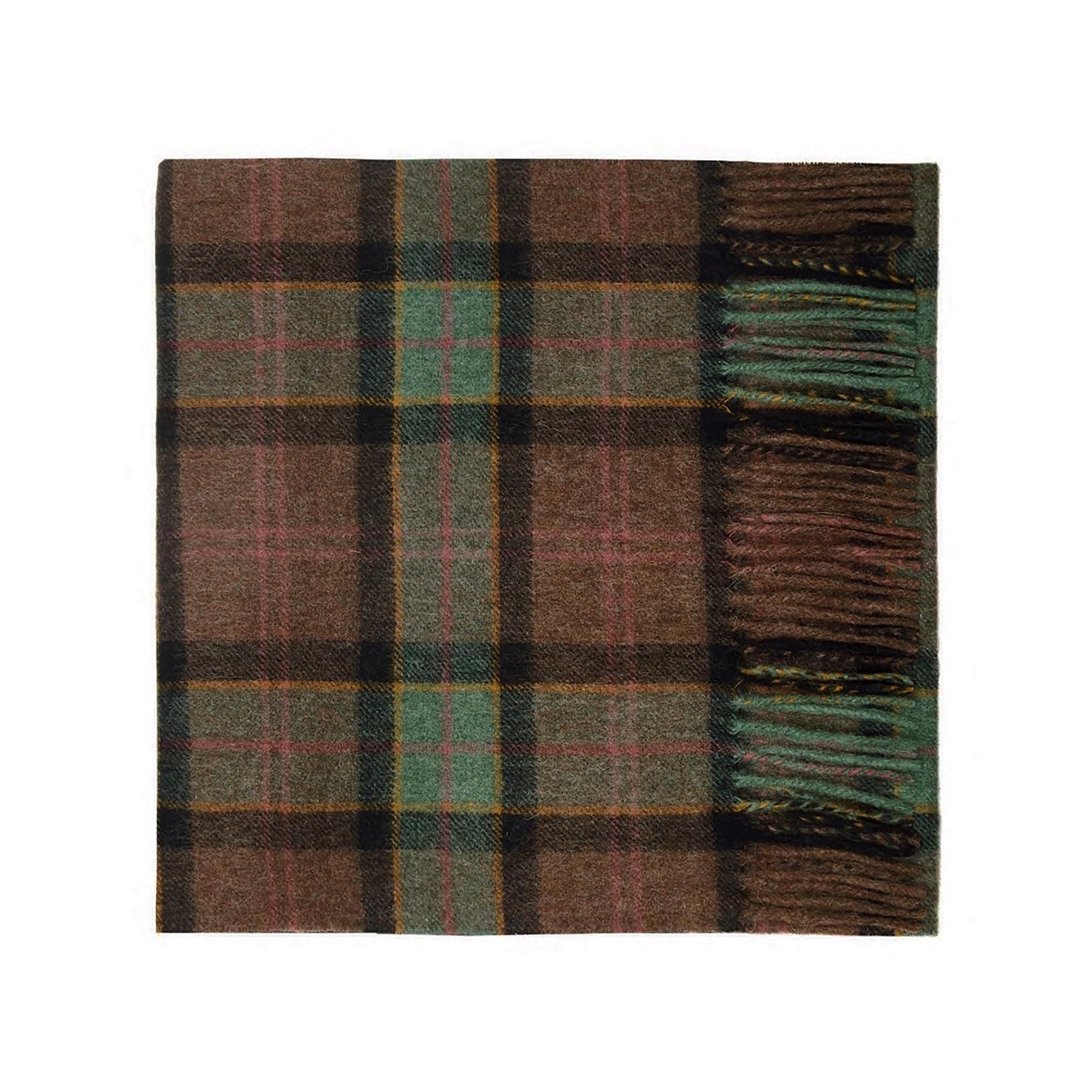Oxfords Cashmere 100% Lambswool Tartan Plaid Scarf, Chestnut