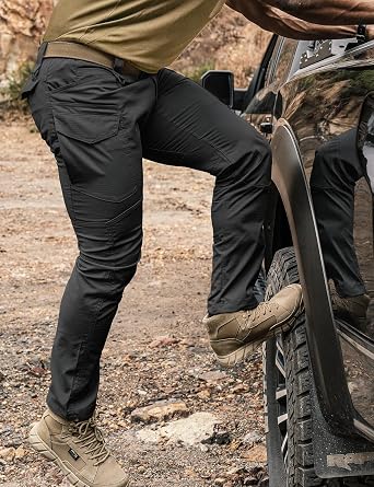Men's Tactical Pants Flex Ripstop Cargo Trousers for Outdoor Hiking Work Casual Pants Large Capacity Clothing