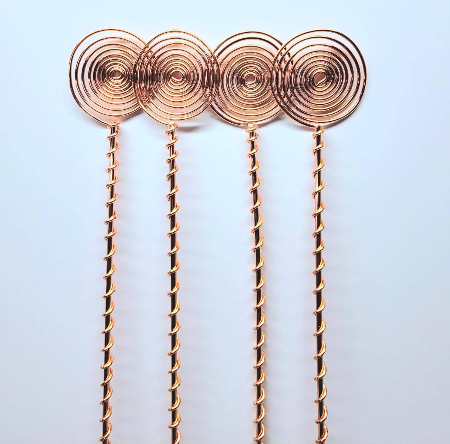 Sun Spiral Electroculture Grows 12" Long Solid Copper Forever Stake. Electroculture Plant Stakes Pack of 5 - Wrapped with Pure Solid Copper