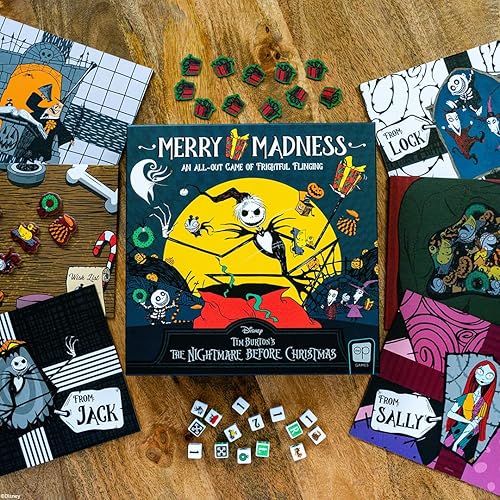 Miniatura 4 de Disney Tim Burton's The Nightmare Before Christmas Merry Madness  Juego de dados familiares de rodamiento rápido  Gran juego de mesa para niños y