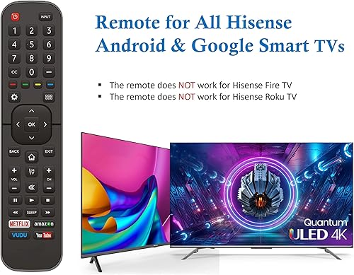 Miniatura 3 de Universal para todos los televisores Hisense-TV, compatible con todos los televisores inteligentes Hisense 4K LED HD UHD, no para Fire & Roku TV