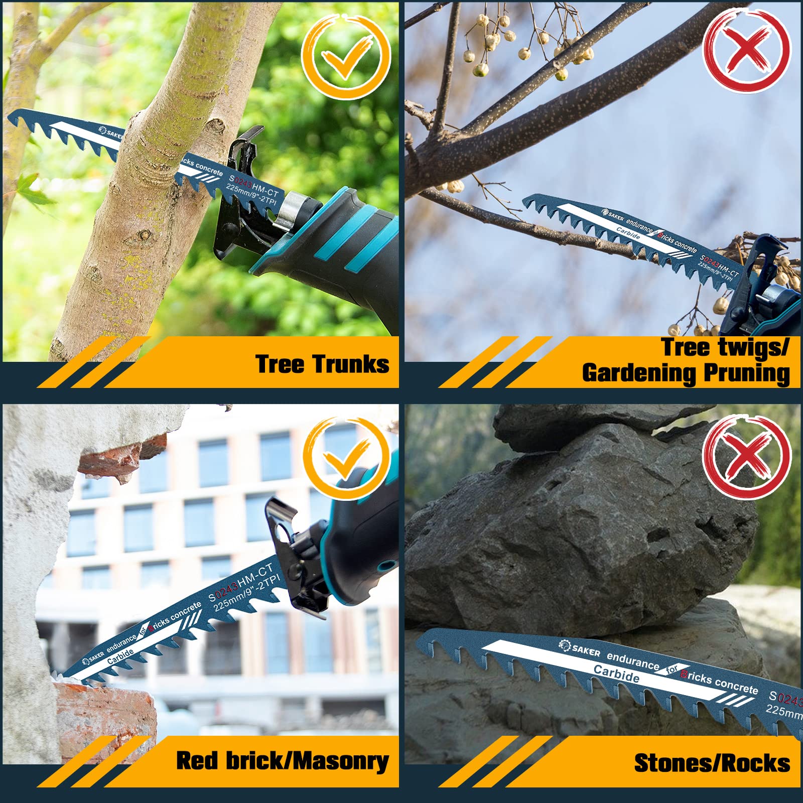 Saker Saw BladeDemolition Masonry Reciprocating Hard Alloy Saw Blades