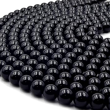 Onyx Beads | Smooth Black Onyx Round Beads | Loose Gemstone Beads | 10mm 1 Strand
