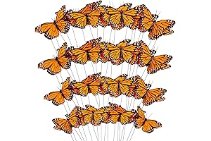 Monarch Butterfly Decorations - Set of 72 Lifelike Butterflies for Halloween Crafts and Wall Decor