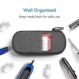 Gelozid Insulin Pen Cooler Travel Case Diabetic Medication Insulated Cool Organizer with 2 Reusable Ice Packs for Insulin Pen and Other Diabetic Supplies, for the Daily Life and Trip(Grey)
