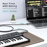 DigitalLife FlexMIDI Vortex USB C to USB B MIDI Cable 2m (1-Pack) | Compatible with USB Class-Compliant MIDI Keyboards, Synthesizers and DJ Controllers for Windows, macOS and Linux