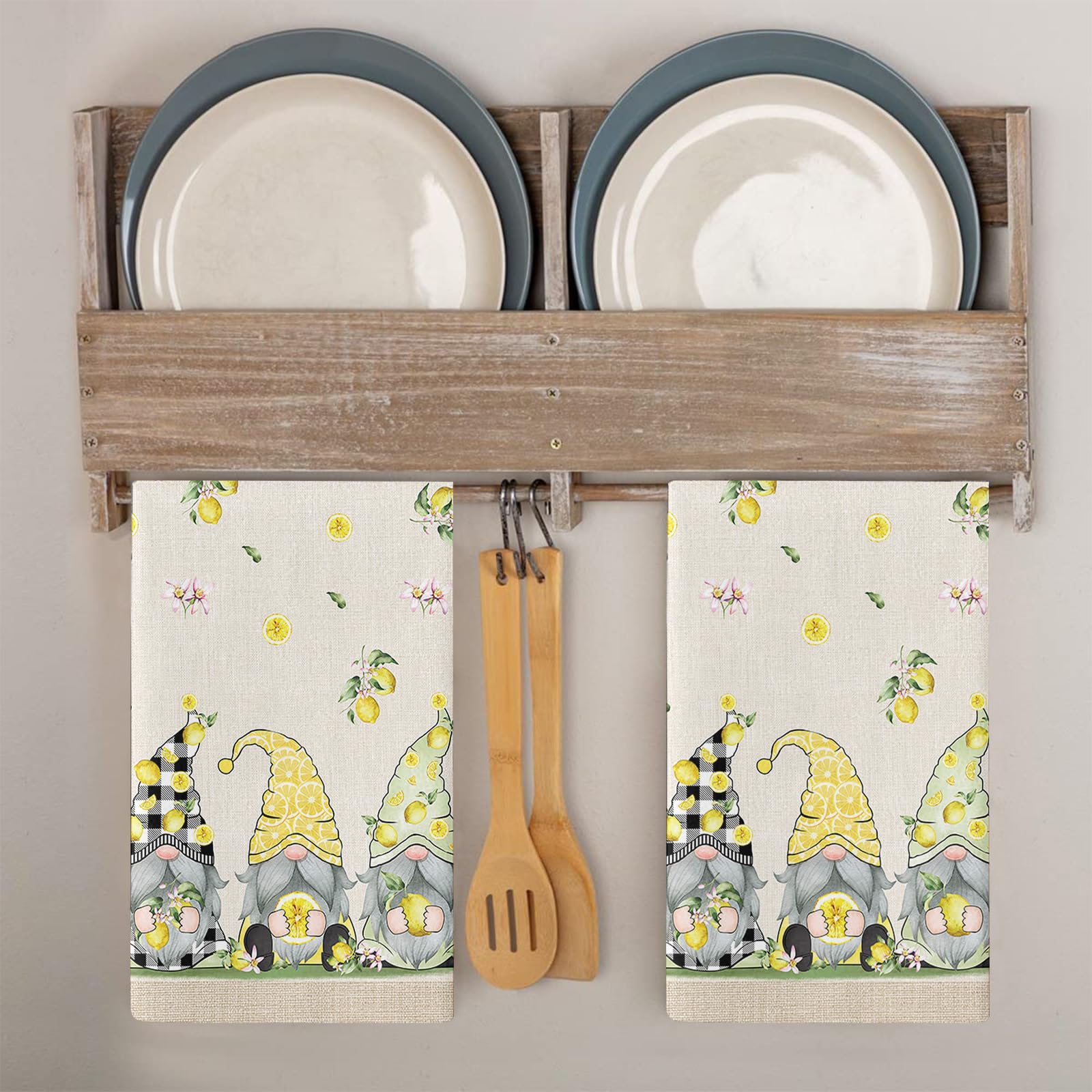 Strofinacci Cucina Limone Rosso Beige Canovacci Cucina Assorbente Microfibra Morbido e Lavabile Asciugamani Cucina Decorativi per Bagno Ristorante 4 Pezzi (40x60 cm)