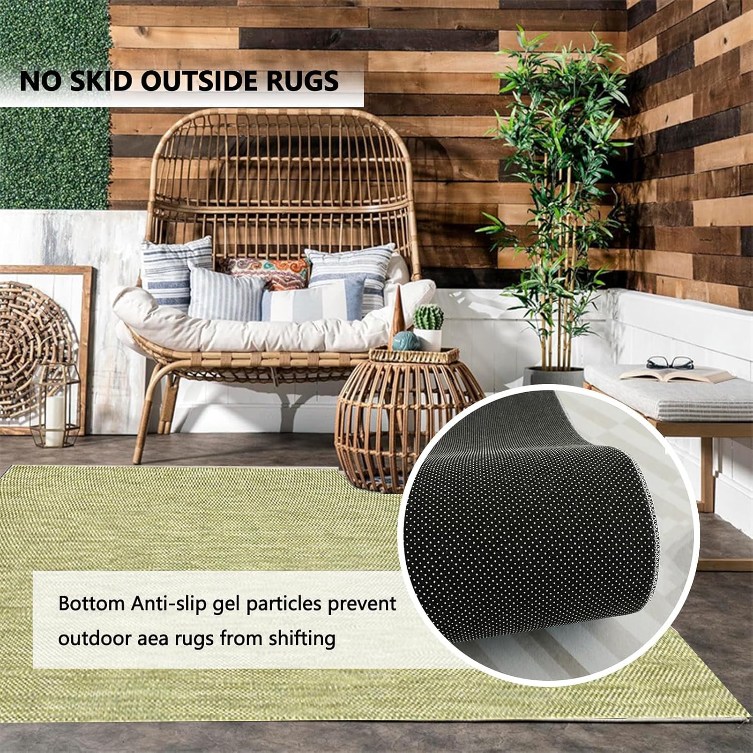 Outdoor Rug 3x5 Patio Waterproof Gray, Outdoor Carpet for Deck Or Patio 8x10, Farmhouse Blended Outdoor Rugs Front Porch with Rubber Backing, Washable RV Mat Indoor/Outside Area Ruges