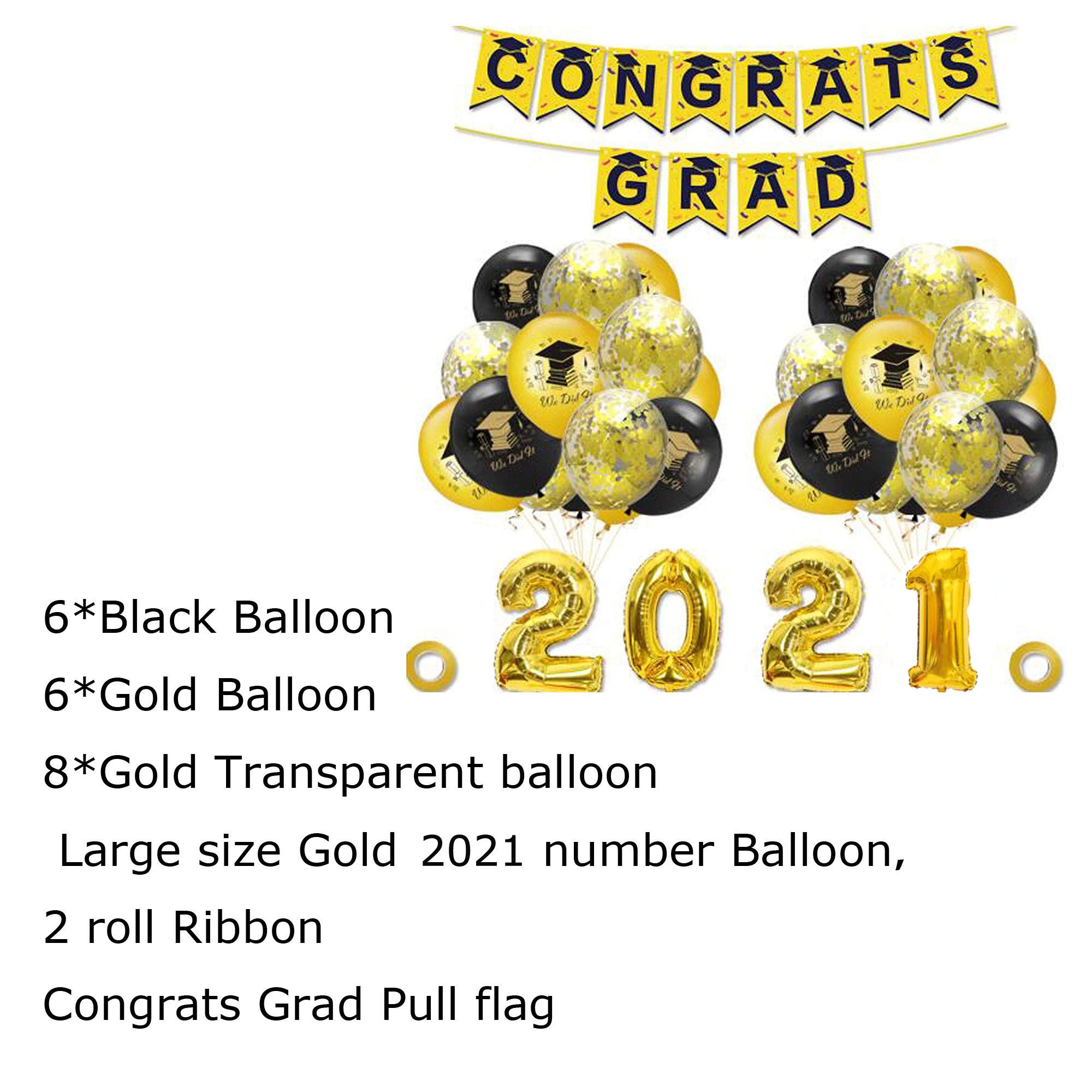 Buy Graduation Party Decorations Balloons, YuBoBo Black and Gold Latex