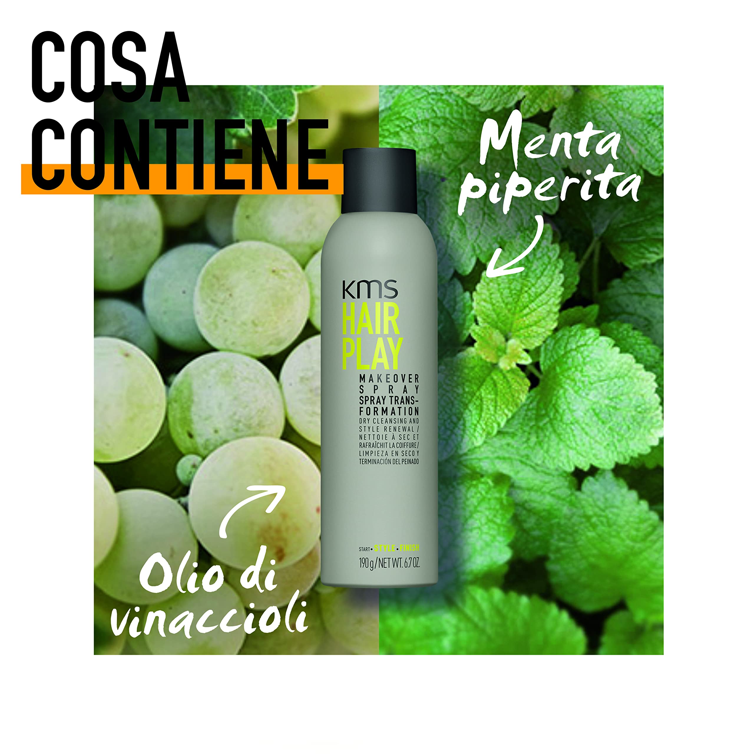 KMS HAIRPLAY, Shampoo secco texturizzante, 250ml
