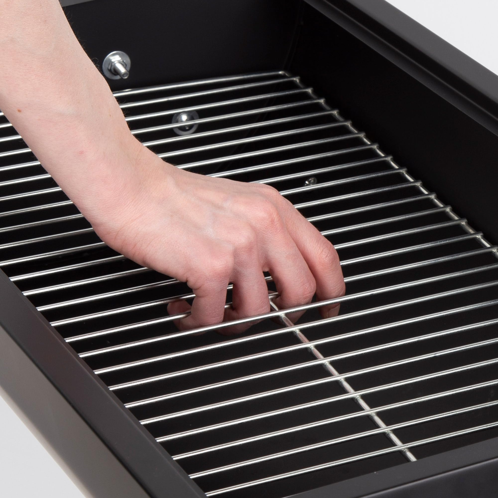 AKTIVE Przenośny grill węglowy, 91x33x71 cm, matowa czerń, grill ze stali nierdzewnej, szeroka powierzchnia, 4 nogi, uchwyty boczne do transportu (63111)