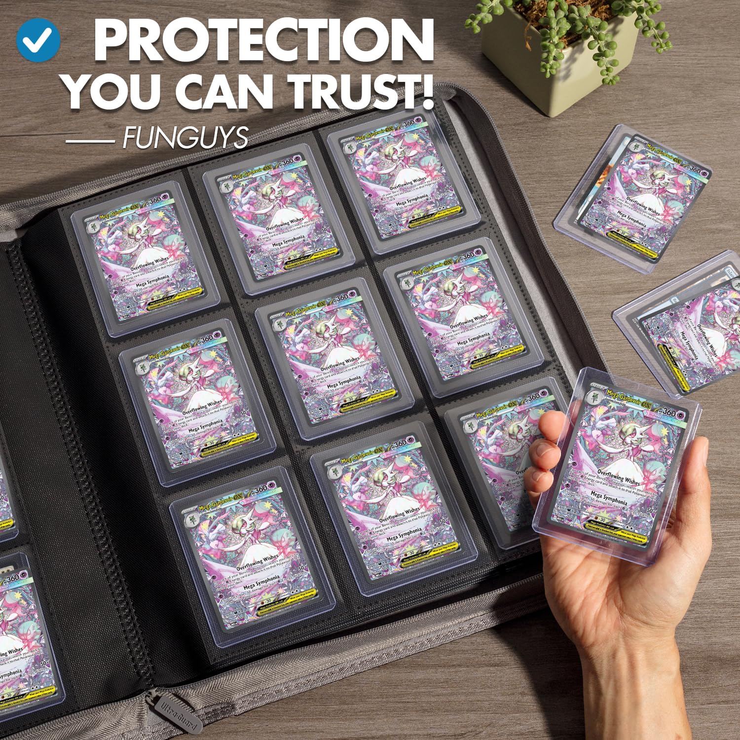 FunGuys Toploader Binder - Carpeta de almacenamiento de 252 tarjetas coleccionables de 9 bolsillos para Yu-Gi-Oh, MTG, TCG, deportes y tarjetas coleccionables