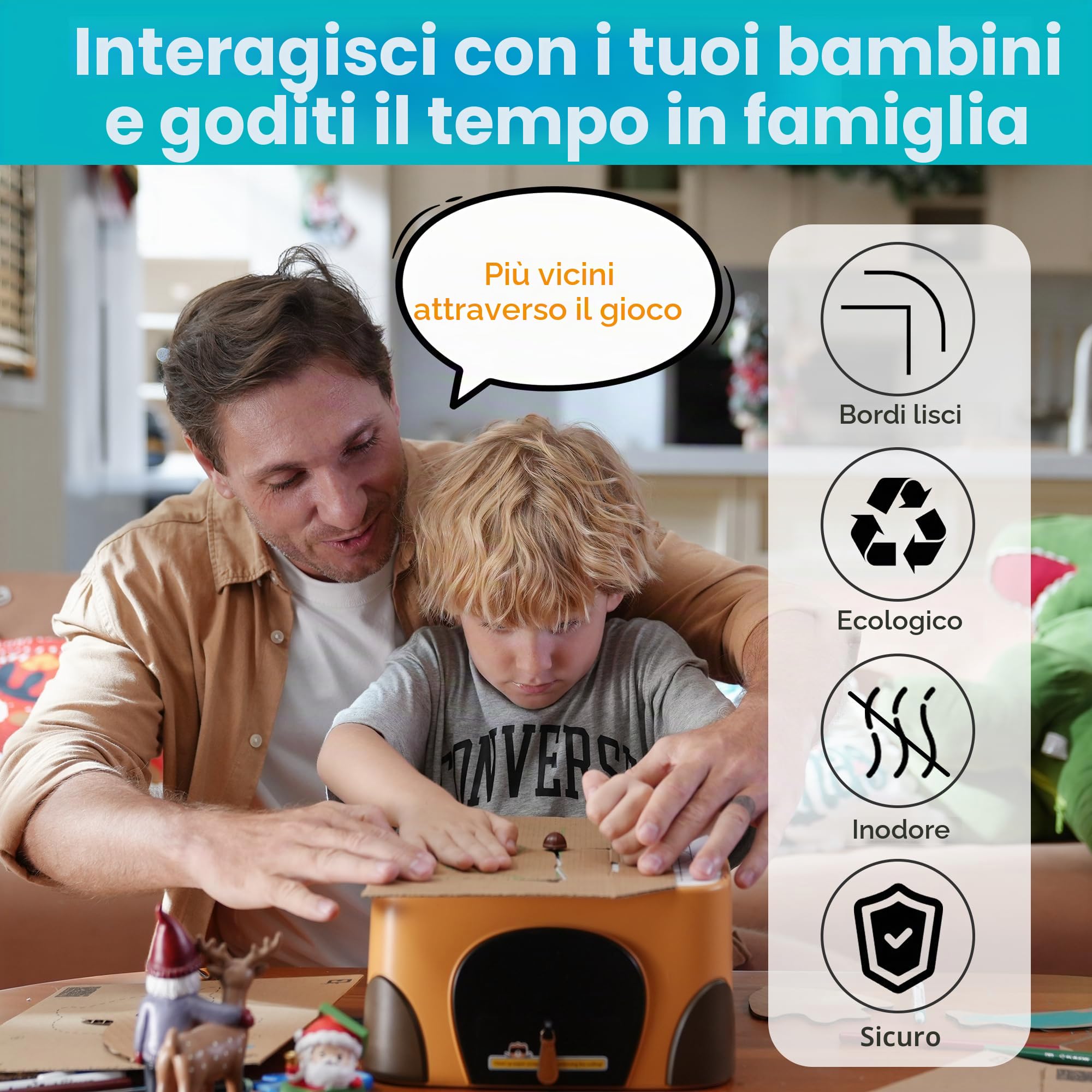 Taglierina per cartone per bambini, kit di strumenti di costruzione in cartone fai da te sicuro, giocattolo educativo per bambini e bambine di 3+ ​​anni