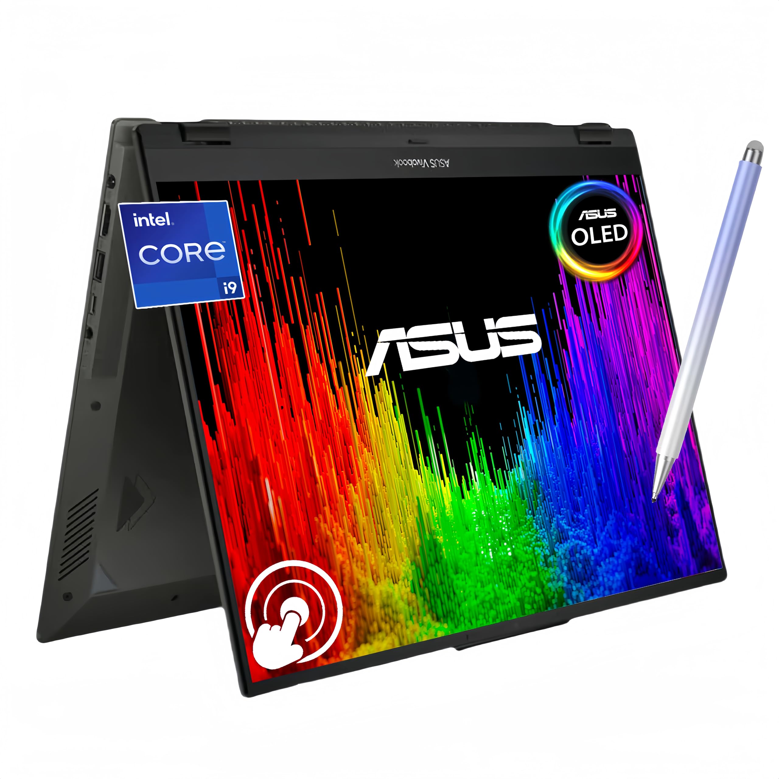 ASUSVivobook S 16 Flip 16" WUXGA Touchscreen Laptop, Intel 14Cores i9-13900H, 1080p Webcam, Harman/Kardon, Wi-Fi 6E, Backlit KB, Win 11H, w/Pen (40GB RAM | 2TB SSD)