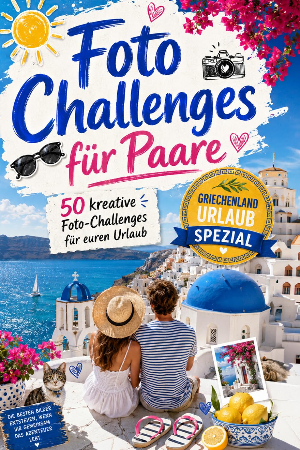 Foto Challenges für Paare - Griechenland Urlaub Spezial - 50 kreative Fotoaufgaben für euren Urlaub in Griechenland | Witziges Reisespiel für Paare, ... Reisegeschenk, Reisespiel, Reisetagebuch