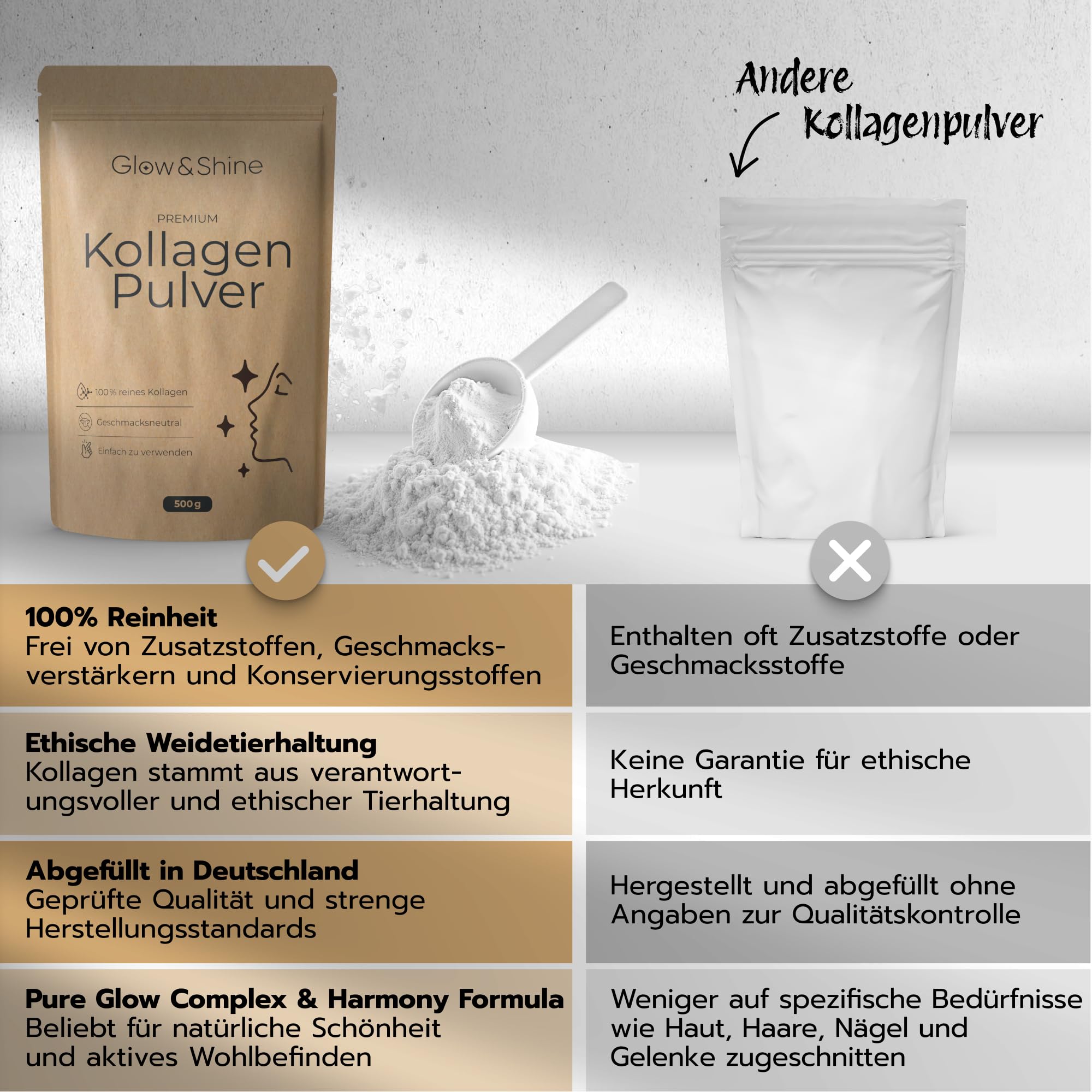 Glow & Shine Poudre de collagène 500 g
