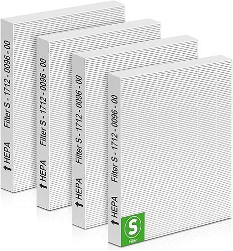Filtro de repuesto C545 compatible con purificador de aire Winix C545, paquete de 4 unidades C545 True HEPA tipo S, número de pieza 1712-0096-00