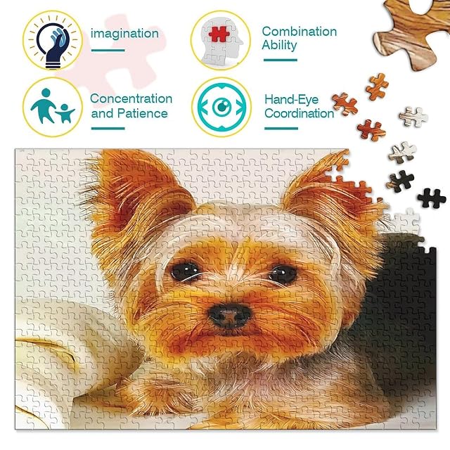 Foto 3 de 8 de Perro Bonito Retrato Puzzle de 1000 Piezas Papel Puzzle para Adultos Relajación Hogar Regalo Interacción…