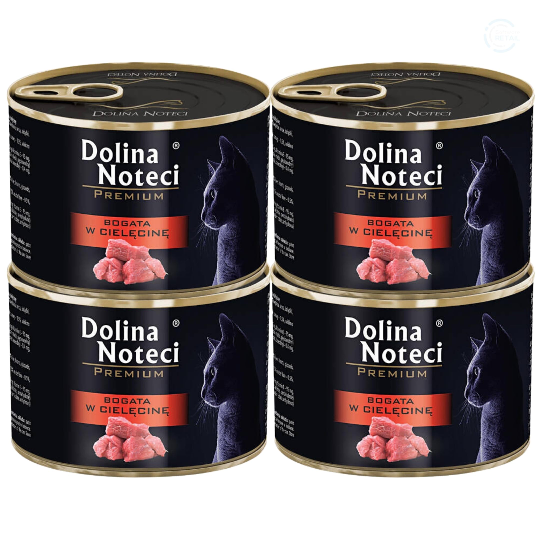 Dolina Noteci Premium Moist & Juicy Wholesome Grain-Free Cat Food - Natural Meat Recipes Enriched with Vitamins & Minerals for Happy, Healthy Cats! (Veal, 4x185g) — image 1