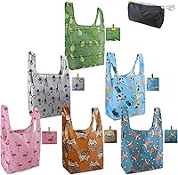 Vista 62 de BeeGreen Bolsas reutilizables para compras, compactas, bonitas, de color sólido, juego de 12 bolsas plegables de reciclaje con cremallera