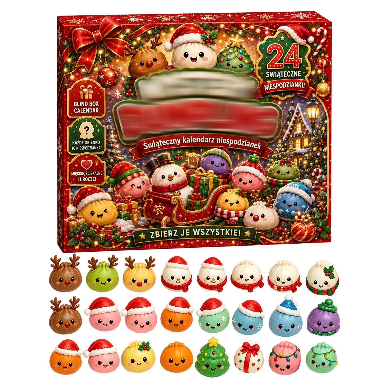 Christmas Advent Calendar 24‑Day Toy Christmas ‑Up Hole Punch Sensory Stress For Kids Fidgets Christmas Birthday Party Favors Gift
