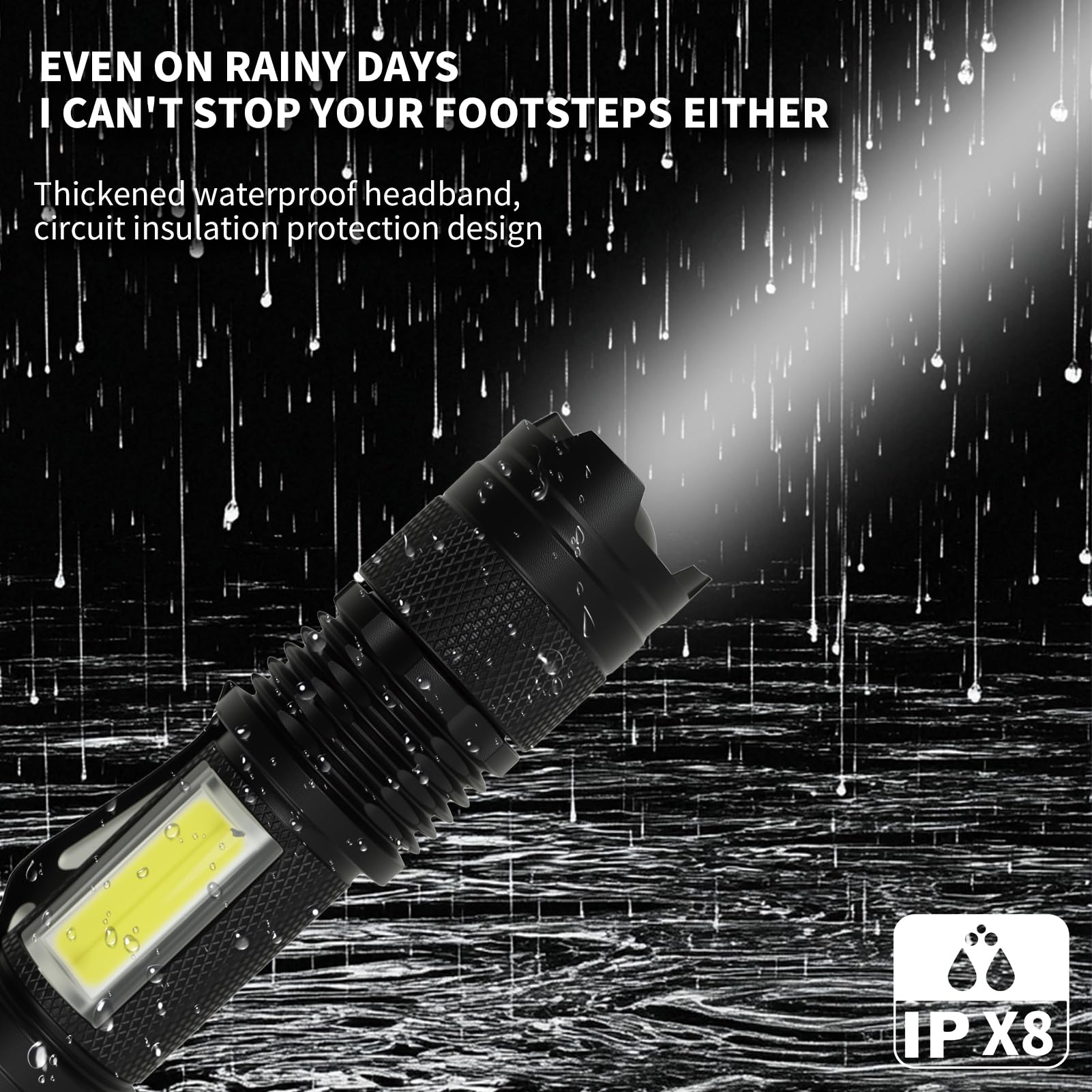 Mini linterna LED, linterna táctica con zoom de alto lúmenes, linterna compacta alimentada por una sola batería para camping, senderismo, emergencias, aventuras al aire libre, uso doméstico, luz de
