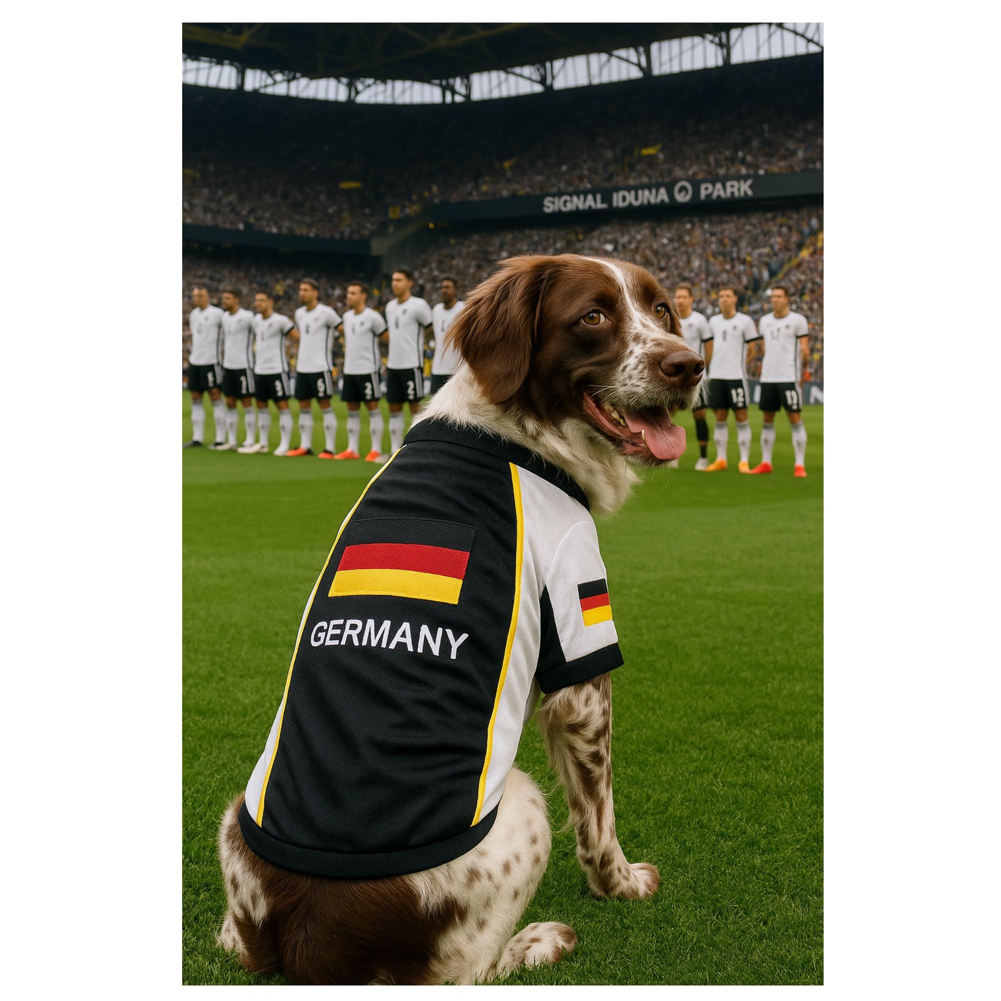 Parisian Pet Team Germany Hundetrikot – atmungsaktives Netz-Welpen-Fußballtrikot – leichte Stretch-Sportliche Hundekleidung – Sommer-Shirts für große Hunde – Fußballtrikot für Hunde – Sportbekleidung
