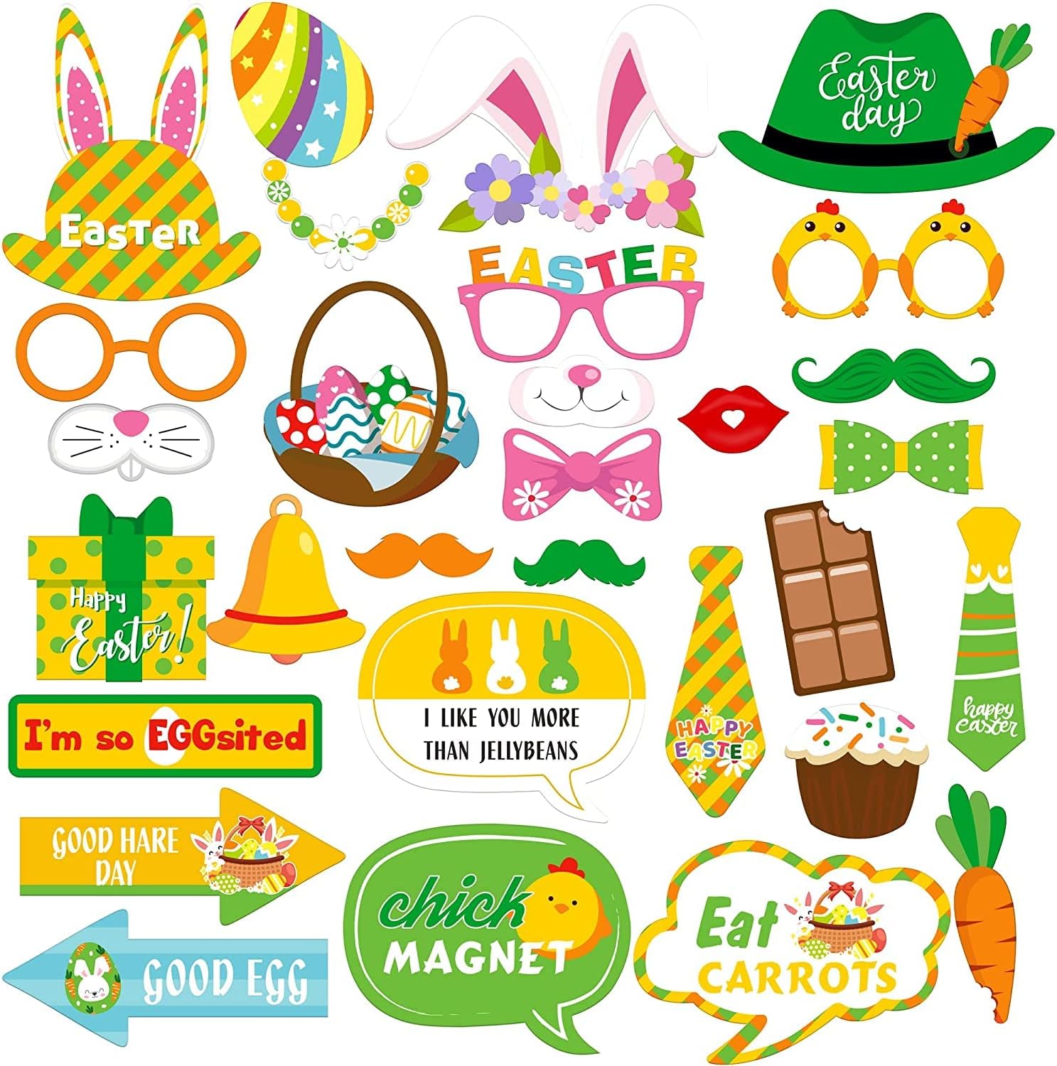 KatchOn, Easter Photo Booth Props Huge Pack of 30