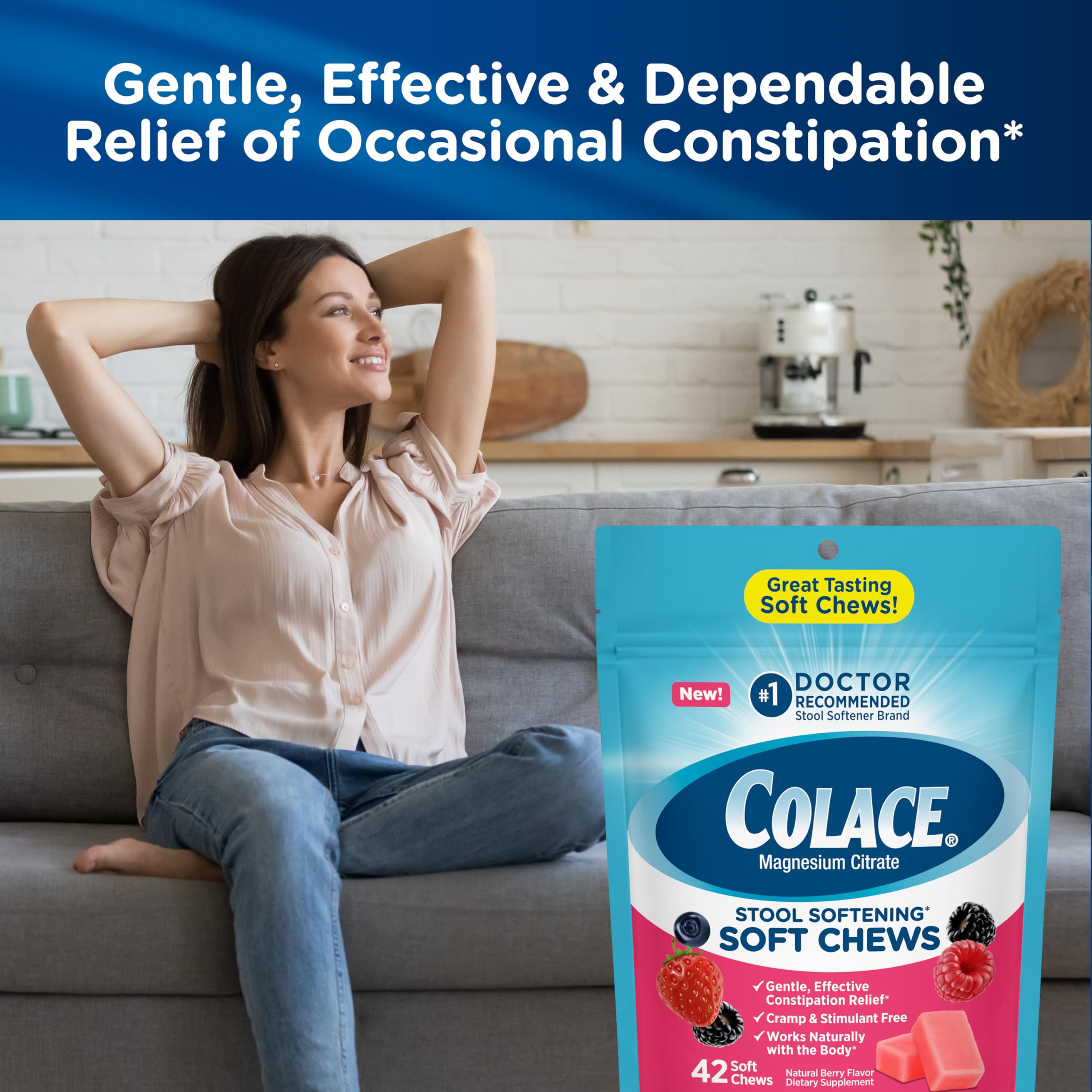 Colace Stool Softener Soft Chews, Mixed Berry, 42 Count — Amazon image 4