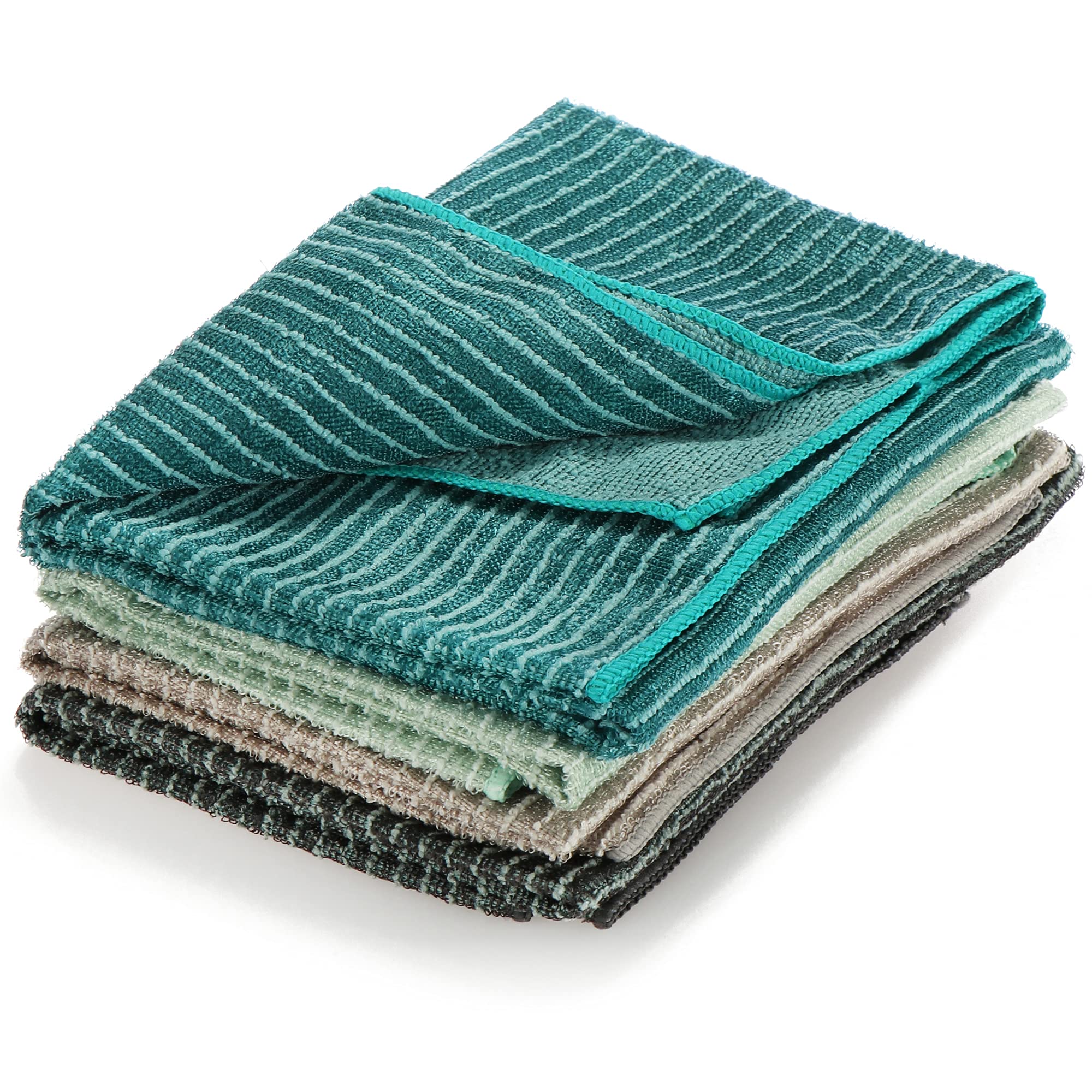 Com-Four Blue,Green Com-Four® 4X Microfibre Cloth Xl - Cleaning Cloth Made Of Microfibre - Cleaning Cloth For Glass, Kitchen, Bathroom, Car - Reusable All-Purpose Cloth