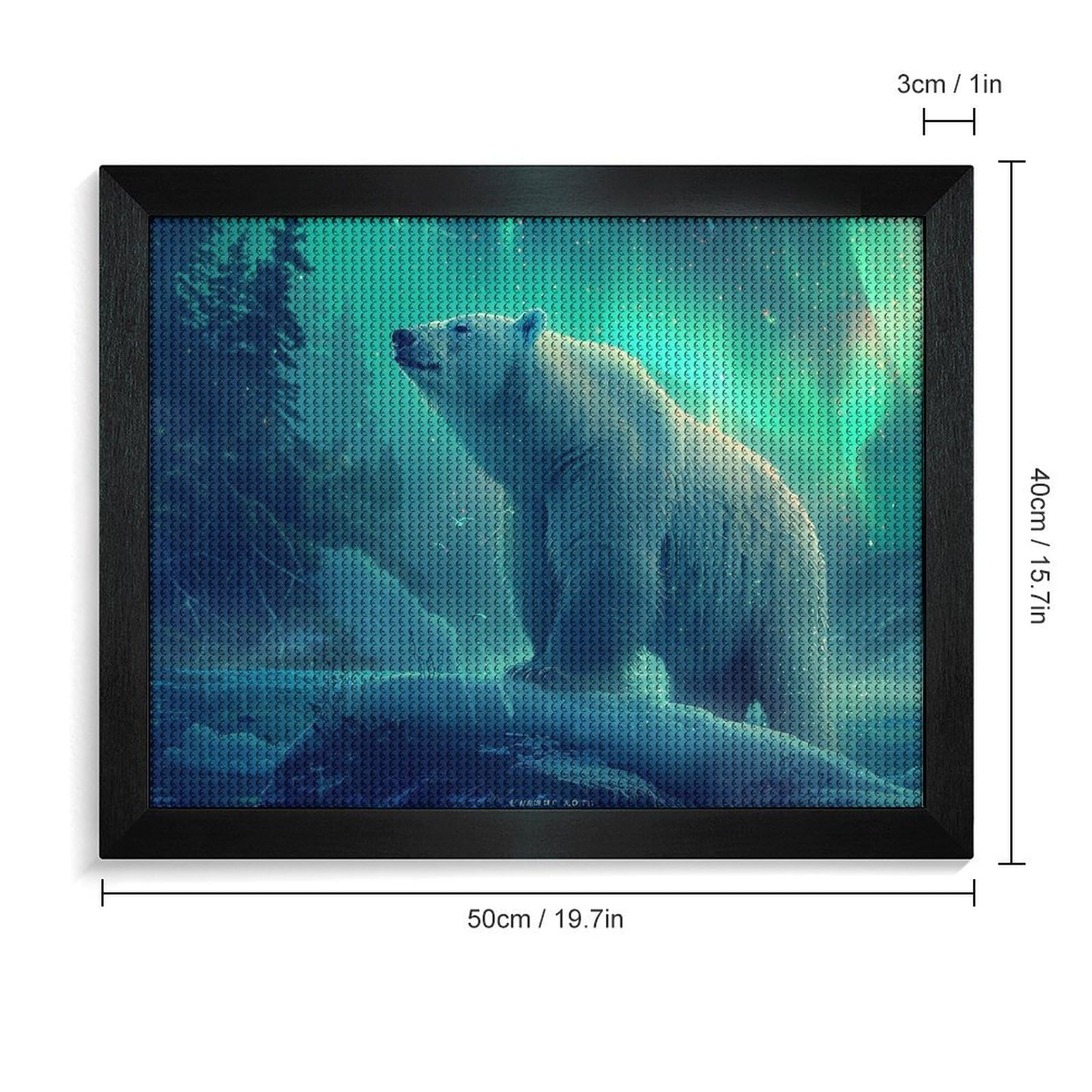 Amazon | ダイヤモンドアート オーロラの下のシロクマ