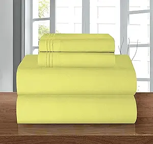 Elegant Comfort Luxury 1500 Premium Hotel Quality Microfiber 4-Piece Sheet Set - Wrinkle Resistant, All Around Elastic Fitted Sheet, Deep Pocket up to 16", California King, Pistachio Green
