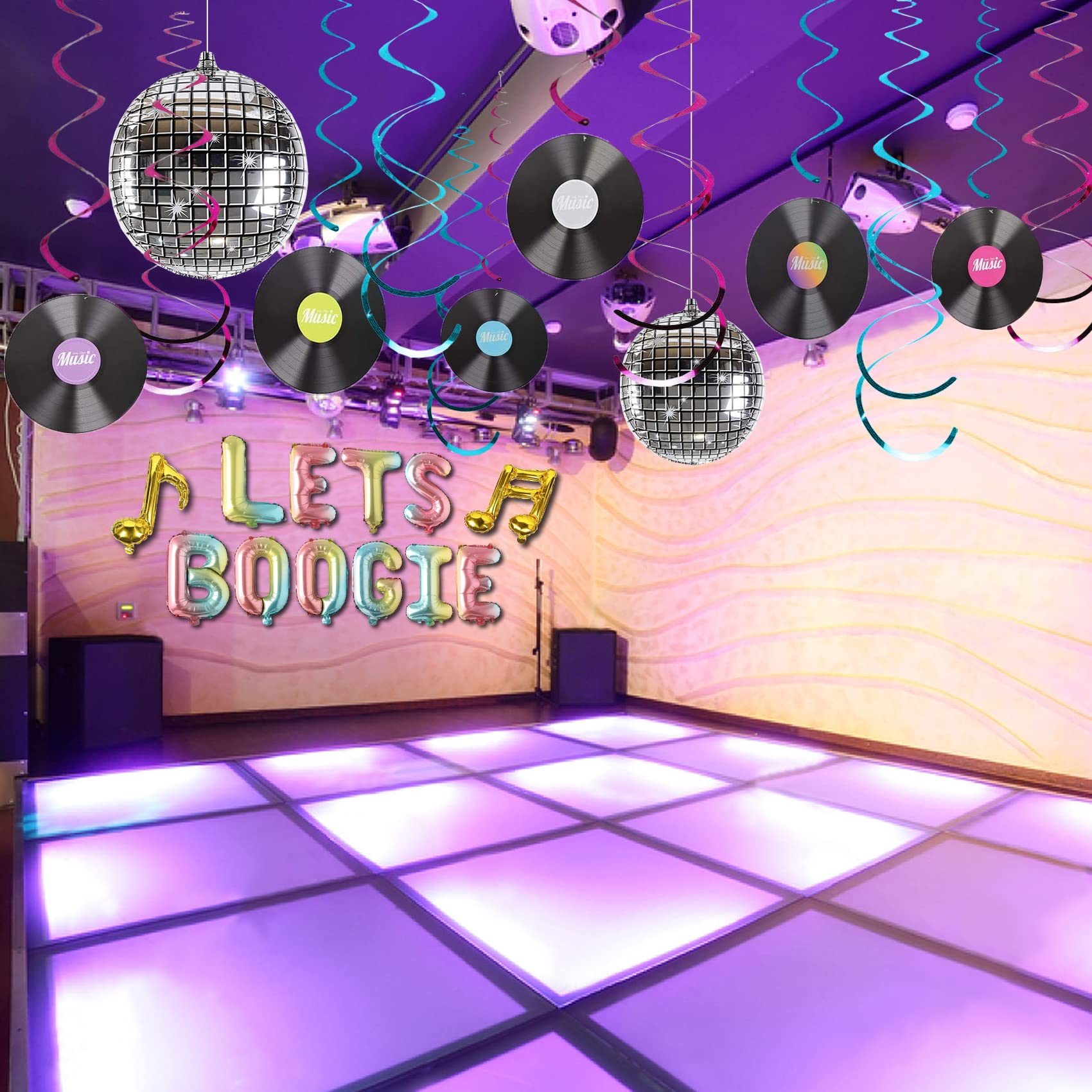 Disco Balloons & Decor - 70s Themed Party Supplies - Bachelorette Party Decor - Dance Music Themed - Disco Ball Included