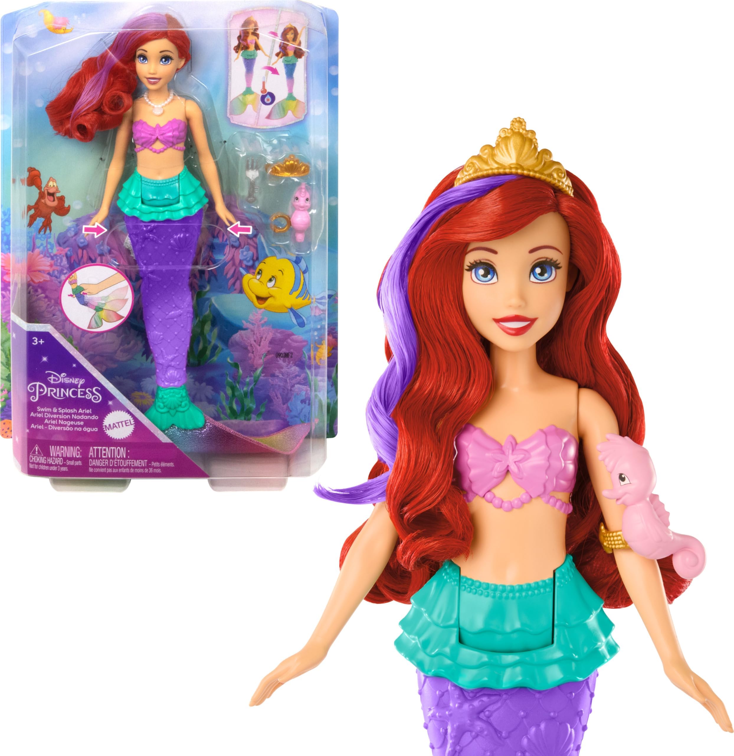 Mattel Disney Princess Toys, Ariel Swimming Mermaid Doll