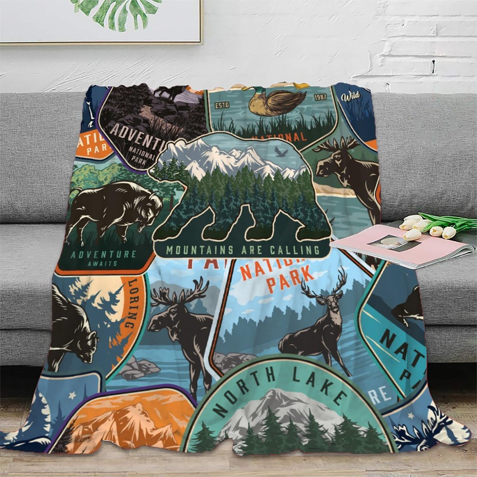 Couverture polaire microfibre 3D cadeau anniversaire original amoureux nature