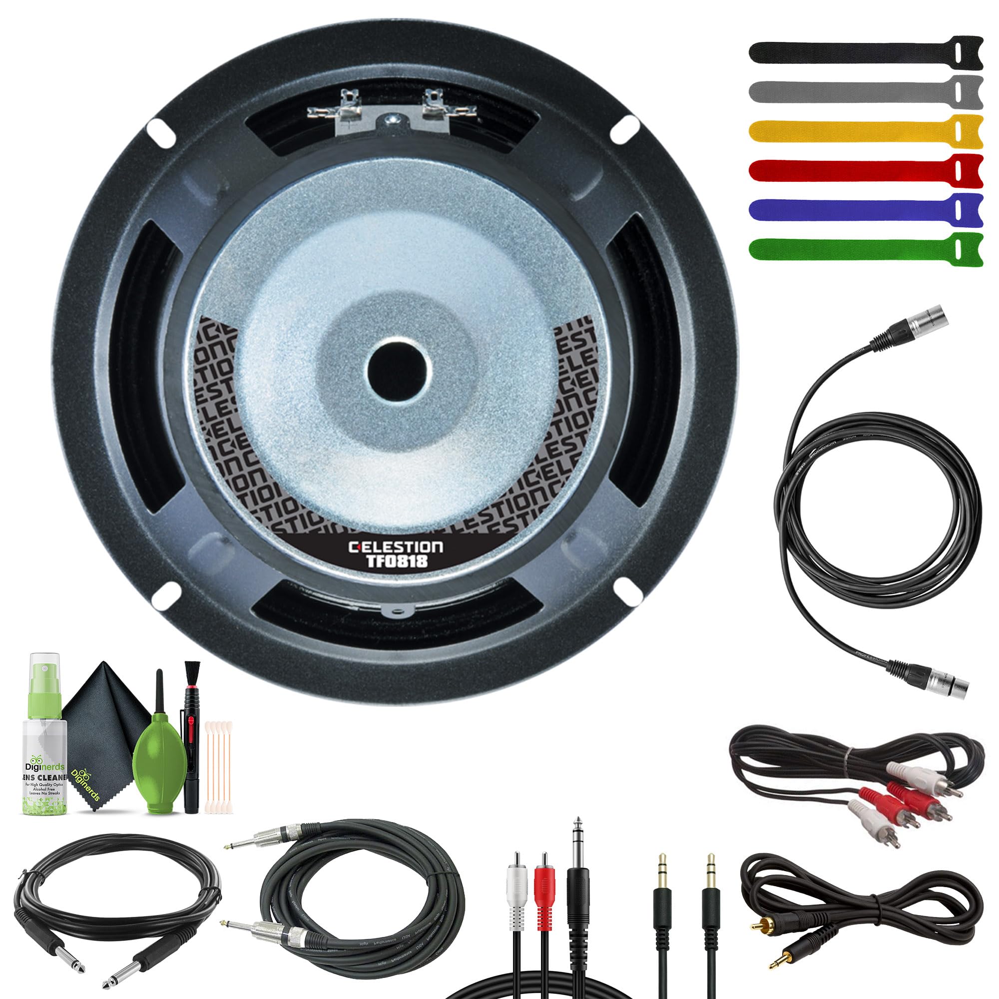 CELESTION TF0818 8" 150W Midrange Driver Professional Speaker Exceptional Performance Through bass and mid-Range Ideal for 2-Way Systems Bundle with Accessories