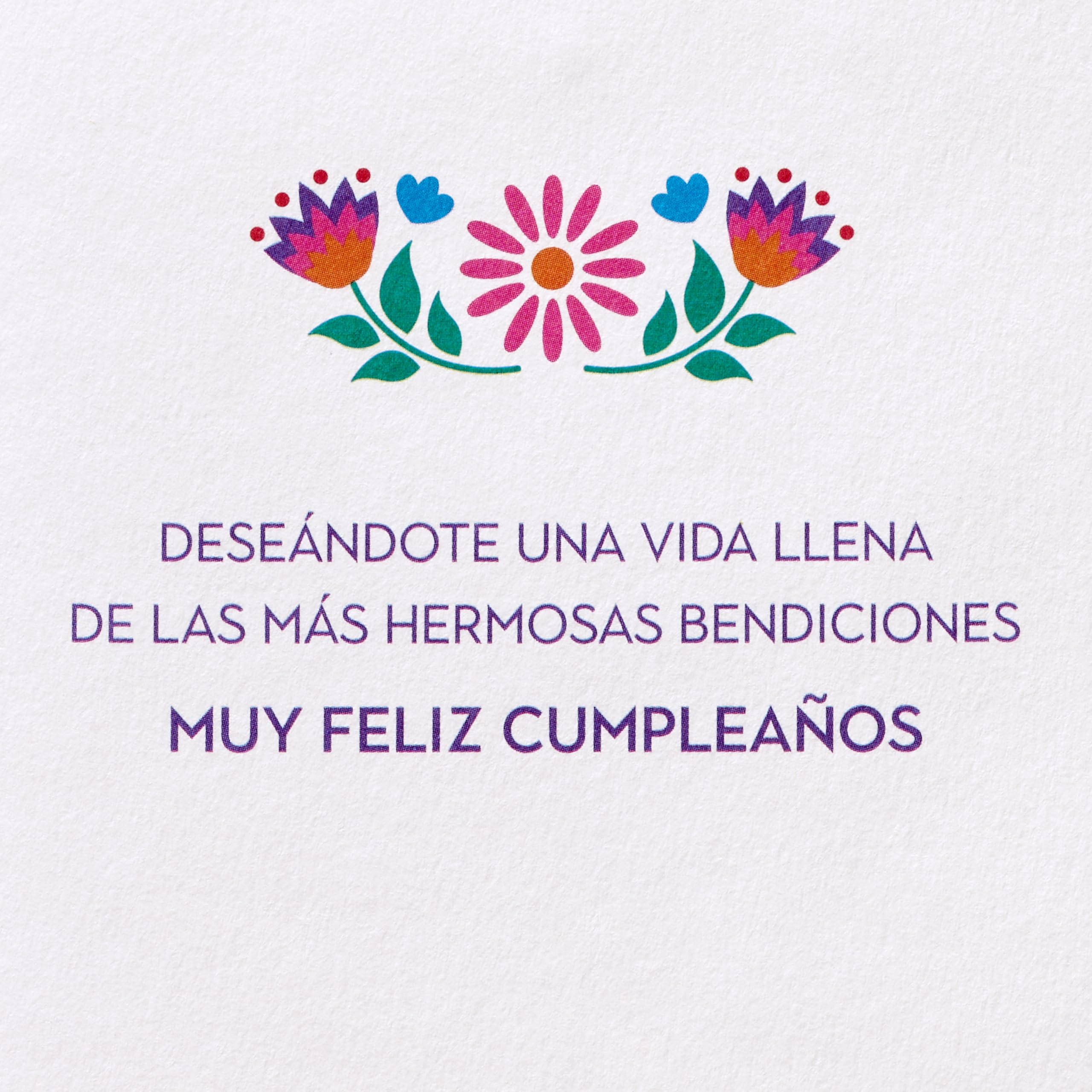 Papyrus Geburtstagskarte "Happiest Of Birthdays" – Mit Besticktem Aufnäher, Spanisch "Hola Amiga", 17,8 X 17,8 Cm